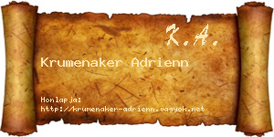 Krumenaker Adrienn névjegykártya